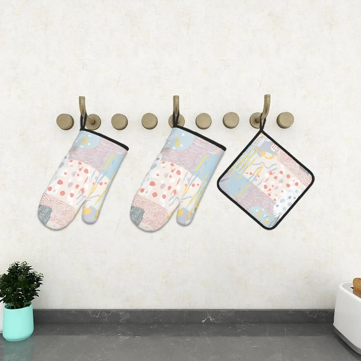 Amor di Stelle® FUOCO – Designer Ofenhandschuh & Topflappen Set - One Size - Kitchen Decor Jetzt einkaufen