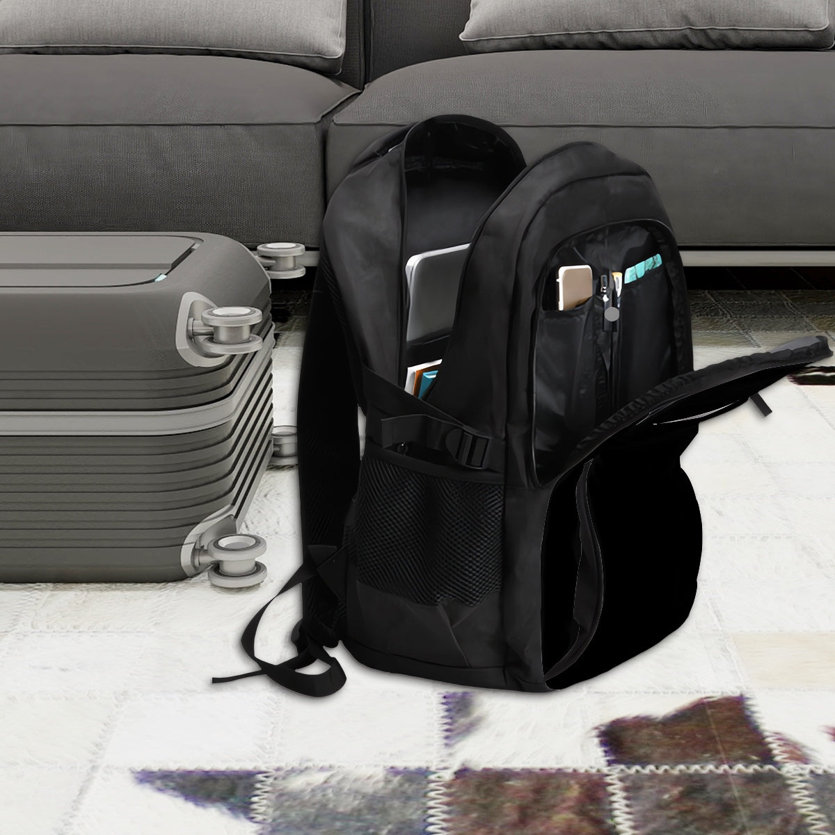 Amor di Stelle® Laptop-Rucksack mit USB-Ladeanschluss & Anti-Diebstahl-Fach