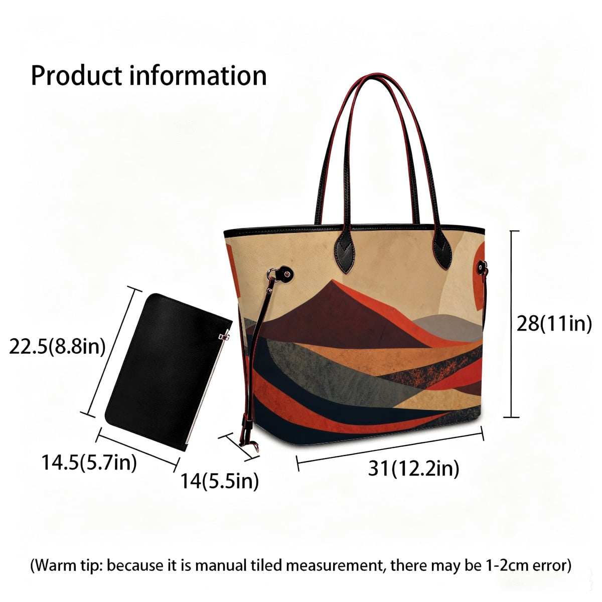 Amor di Stelle® GRANDE AMORE – Exklusive Leder Handtasche mit Pouch ⁠