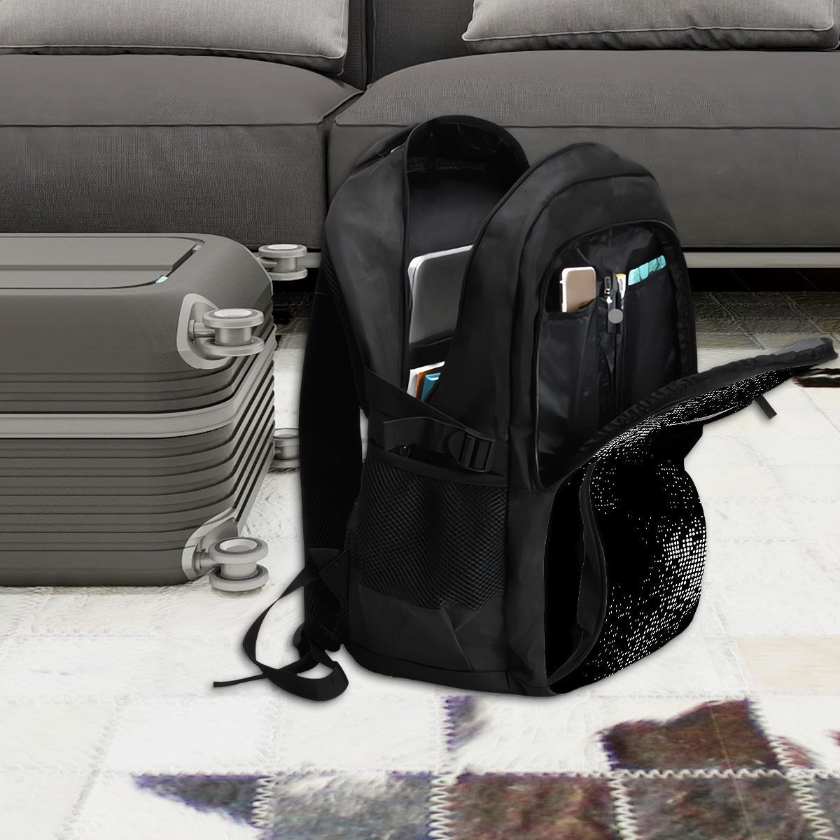 Amor di Stelle® Laptop-Rucksack mit USB-Ladeanschluss & Anti-Diebstahl-Fach