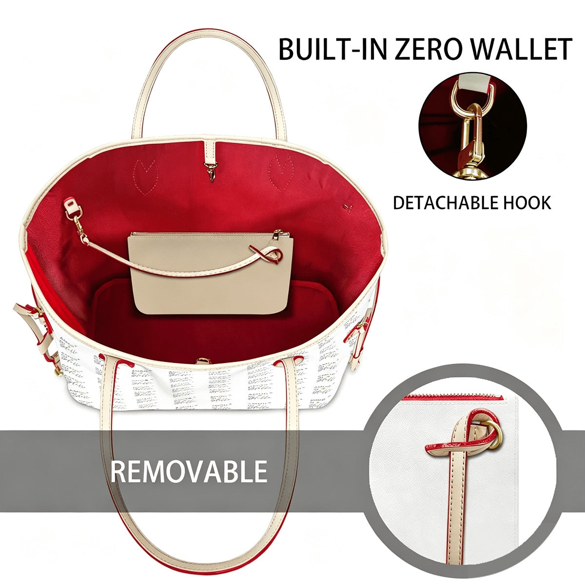 Amor di Stelle® GRANDE AMORE – Exklusive Leder Handtasche mit Pouch ⁠
