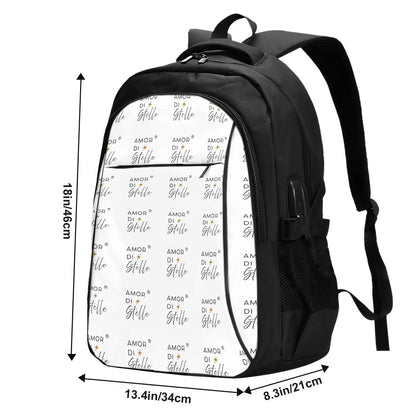 Amor di Stelle® Laptop-Rucksack mit USB-Ladeanschluss & Anti-Diebstahl-Fach