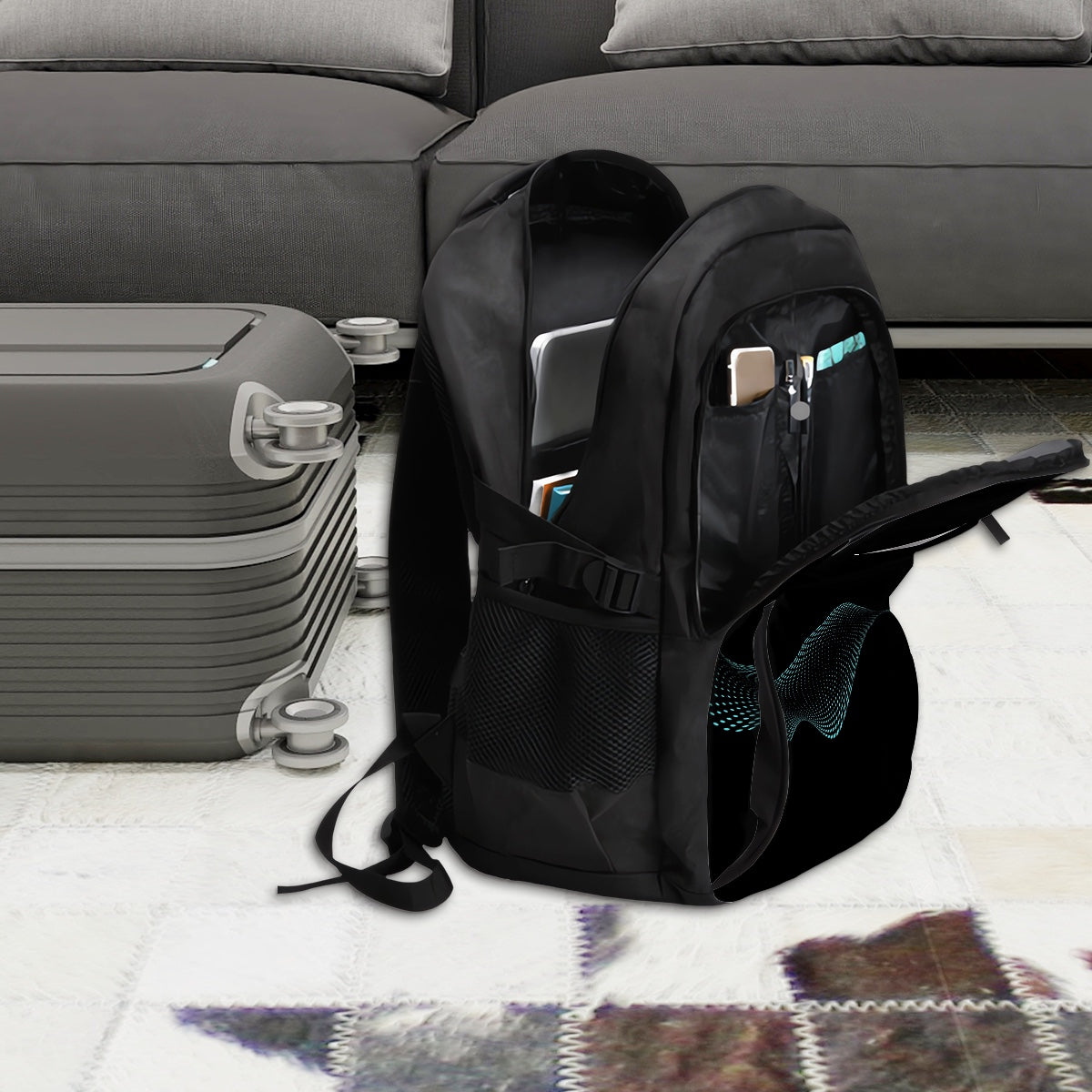 Amor di Stelle® Laptop-Rucksack mit USB-Ladeanschluss & Anti-Diebstahl-Fach