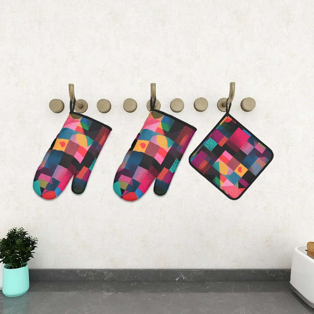 Amor di Stelle® FUOCO – Designer Ofenhandschuh & Topflappen Set - One Size - Kitchen Decor Jetzt einkaufen