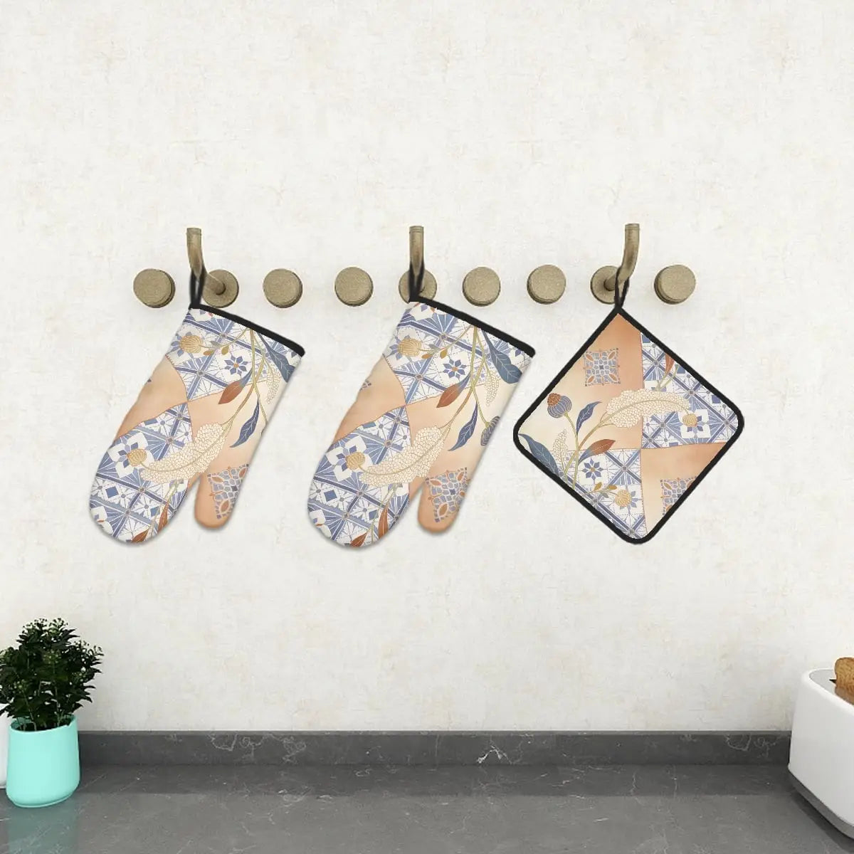 Amor di Stelle® FUOCO – Designer Ofenhandschuh & Topflappen Set - One Size - Kitchen Decor Jetzt einkaufen