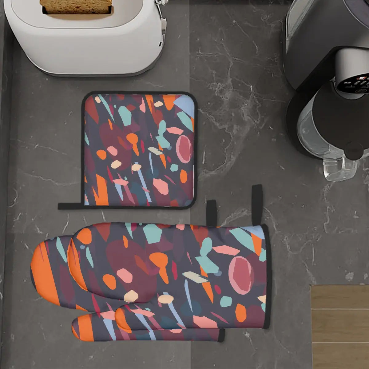Amor di Stelle® FUOCO – Designer Ofenhandschuh & Topflappen Set - One Size - Kitchen Decor Jetzt einkaufen