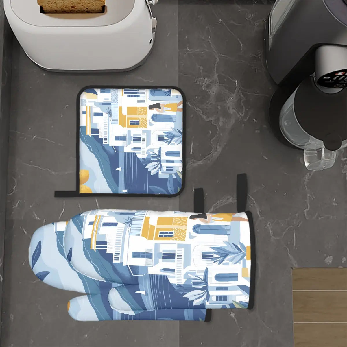 Amor di Stelle® FUOCO – Designer Ofenhandschuh & Topflappen Set - One Size - Kitchen Decor Jetzt einkaufen