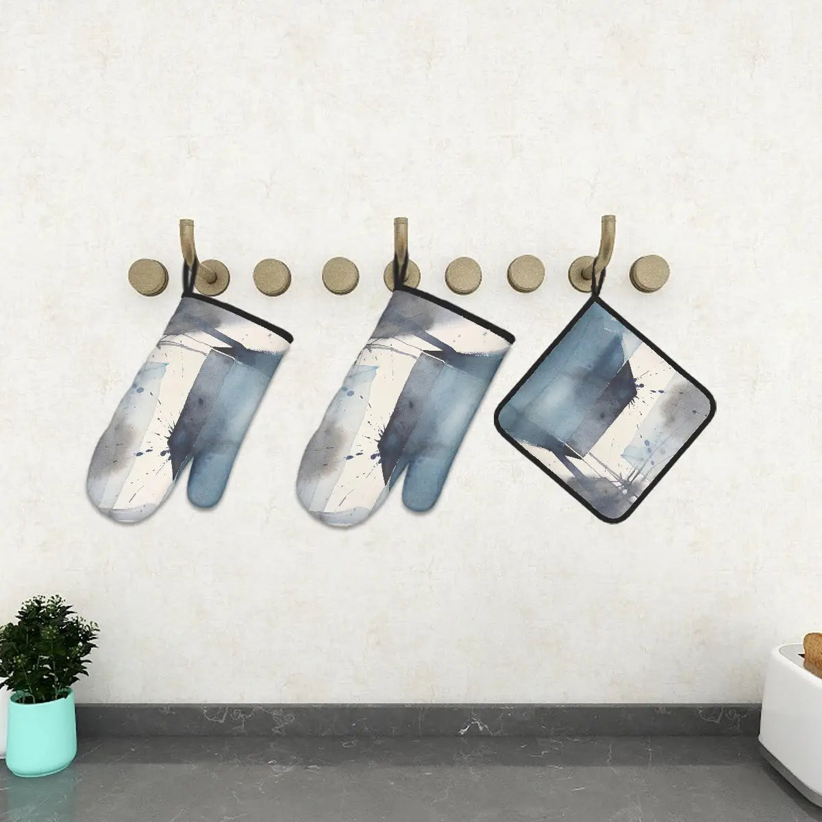 Amor di Stelle® FUOCO – Designer Ofenhandschuh & Topflappen Set - One Size - Kitchen Decor Jetzt einkaufen