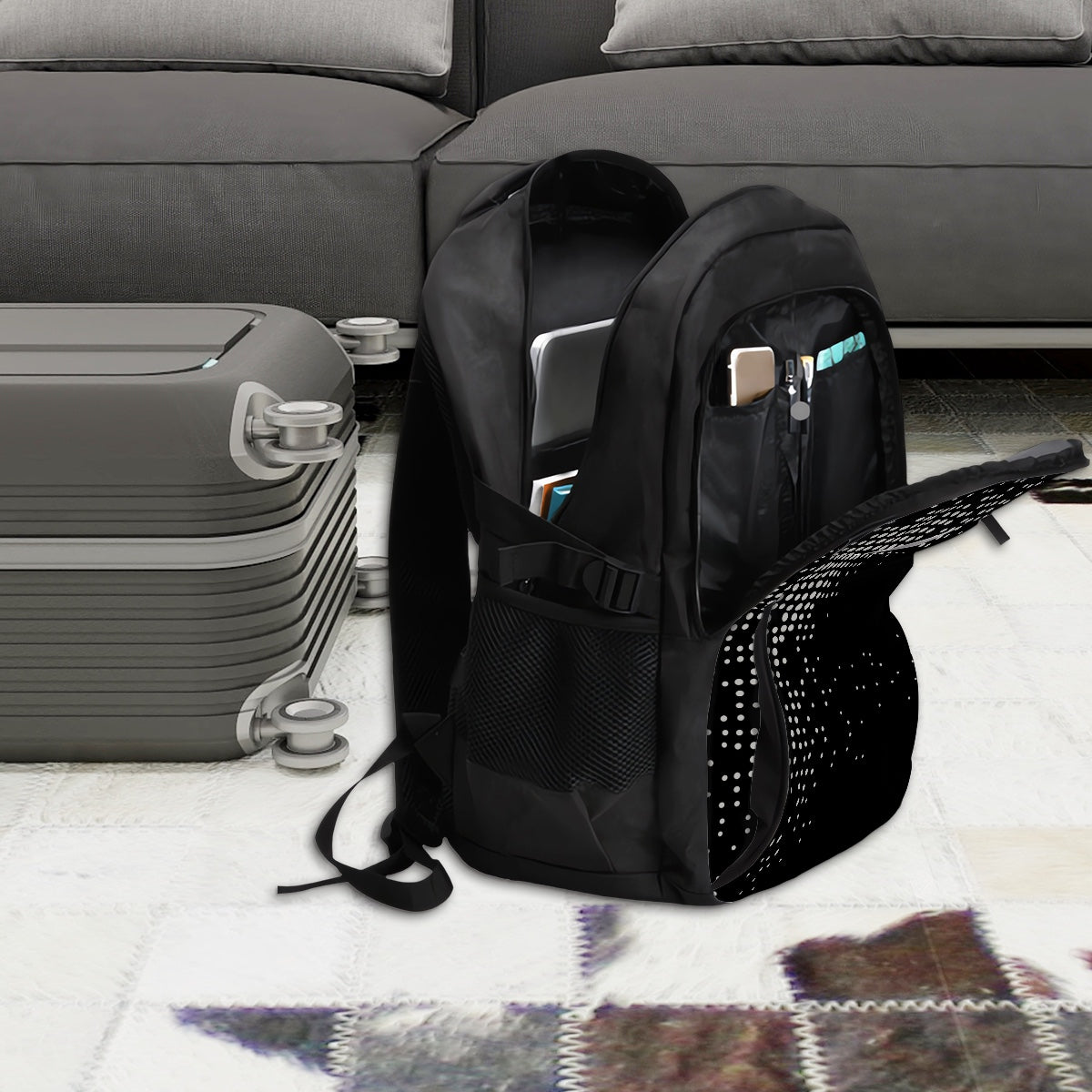 Amor di Stelle® Laptop-Rucksack mit USB-Ladeanschluss & Anti-Diebstahl-Fach
