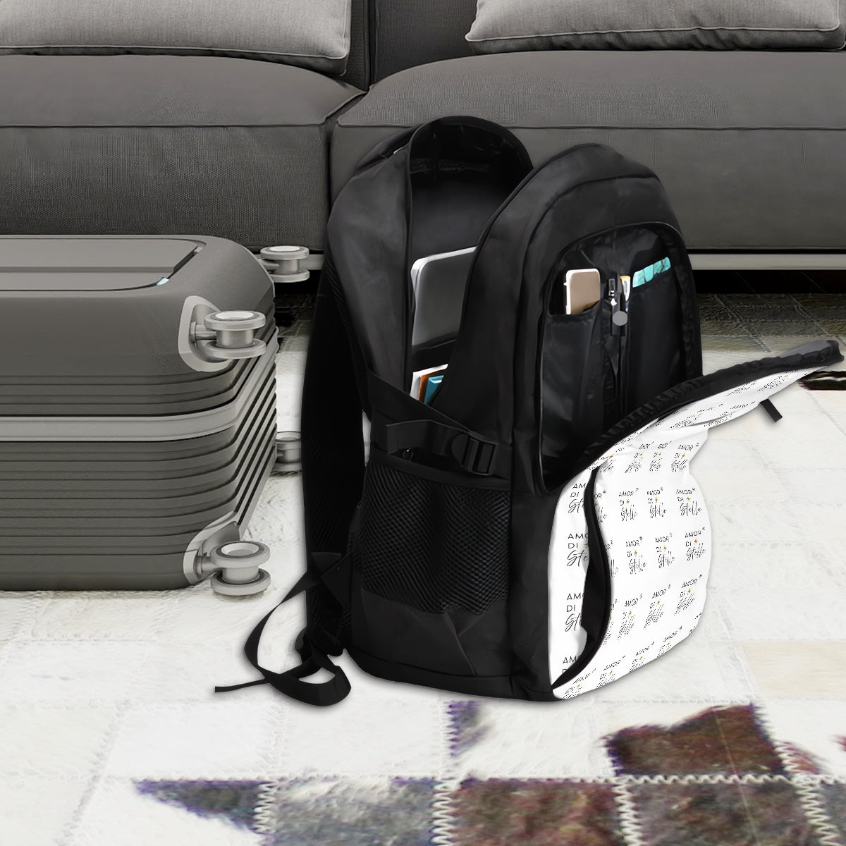 Amor di Stelle® Laptop-Rucksack mit USB-Ladeanschluss & Anti-Diebstahl-Fach