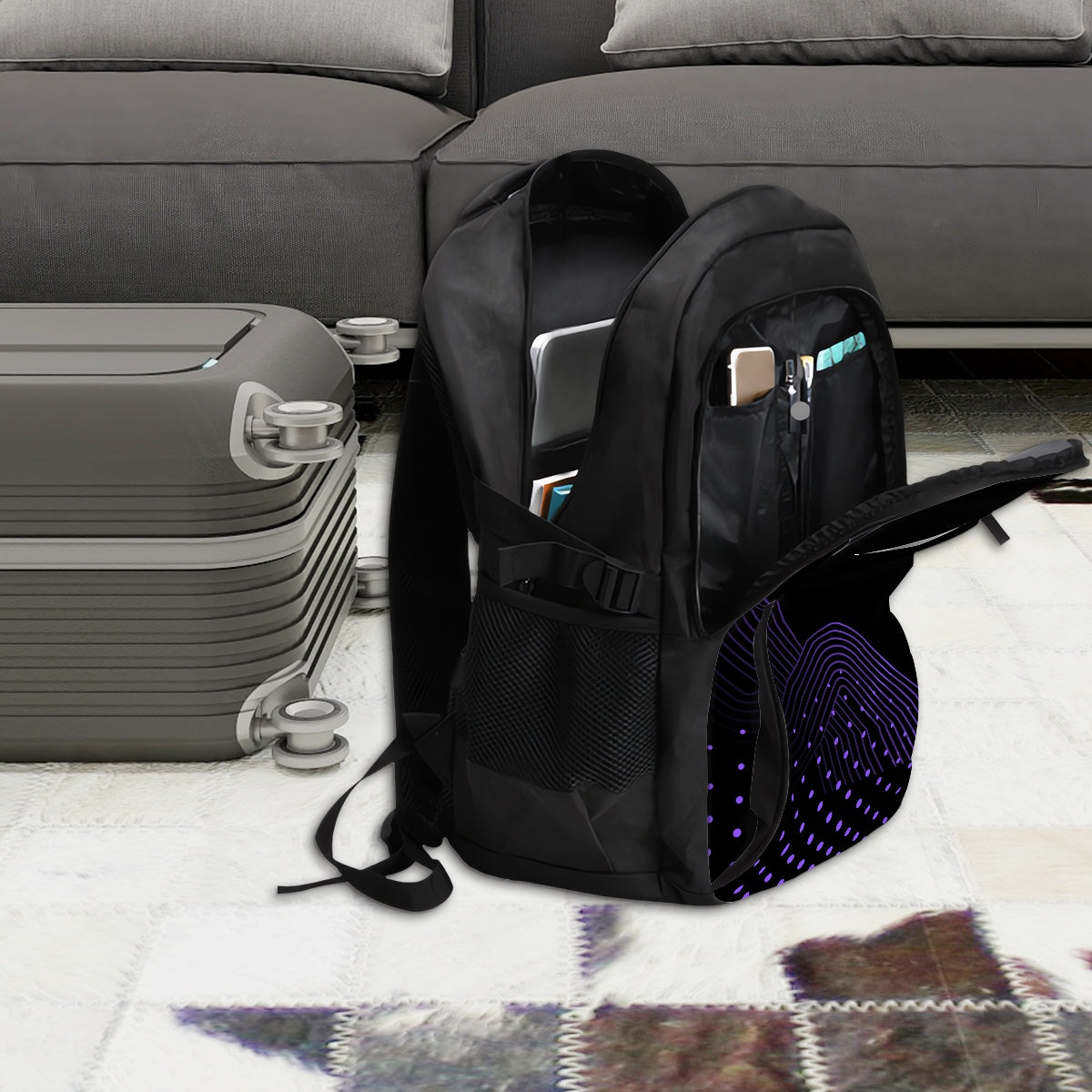 Amor di Stelle® Laptop-Rucksack mit USB-Ladeanschluss & Anti-Diebstahl-Fach