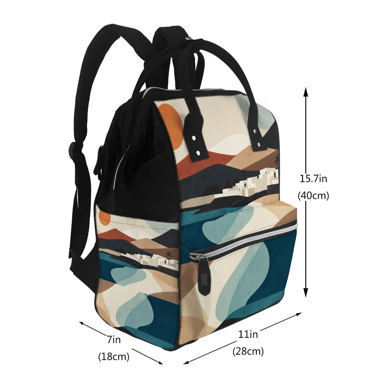 Amor di Stelle® AVENTURA – Stylischer Designer-Wickelrucksack mit Kunstmotiv