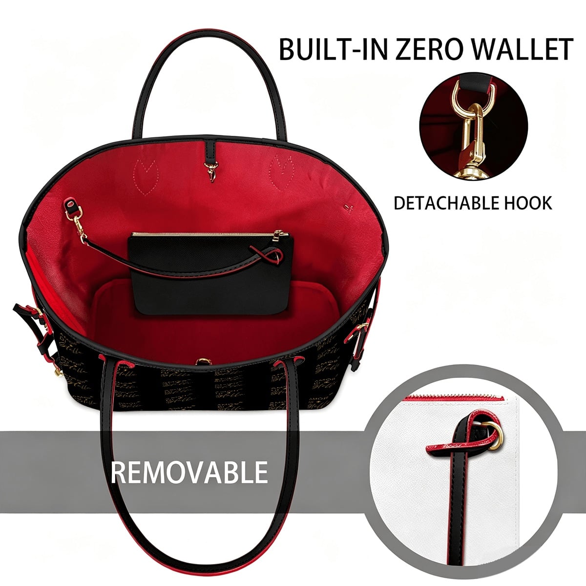 Amor di Stelle® GRANDE AMORE – Exklusive Leder Handtasche mit Pouch ⁠